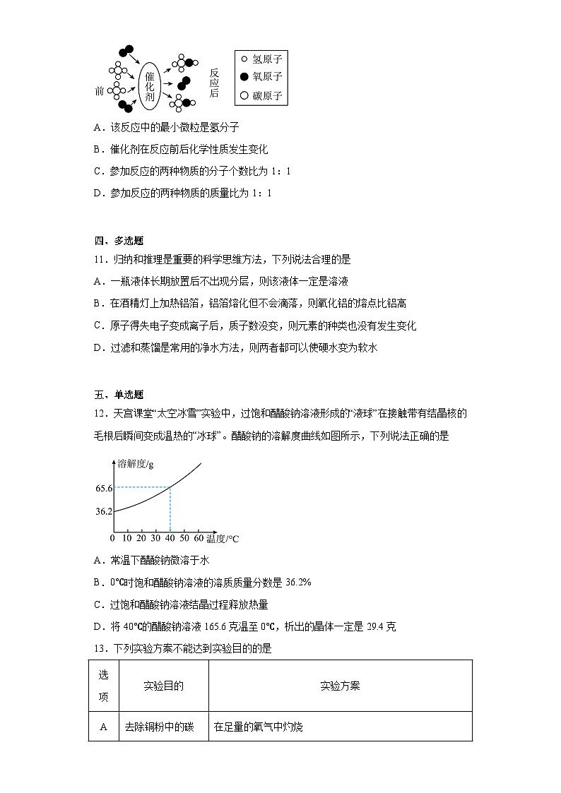2023年江苏省泰州市第二中学附属初中中考二模化学试题（含解析）第3页
