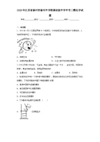 2023年江苏省泰州市泰州中学附属初级中学中考三模化学试题（含解析）