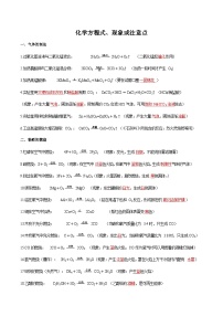 知识清单01 化学方程式、现象或注意点（记忆版）-2022年中考化学考前必备重难点知识清单