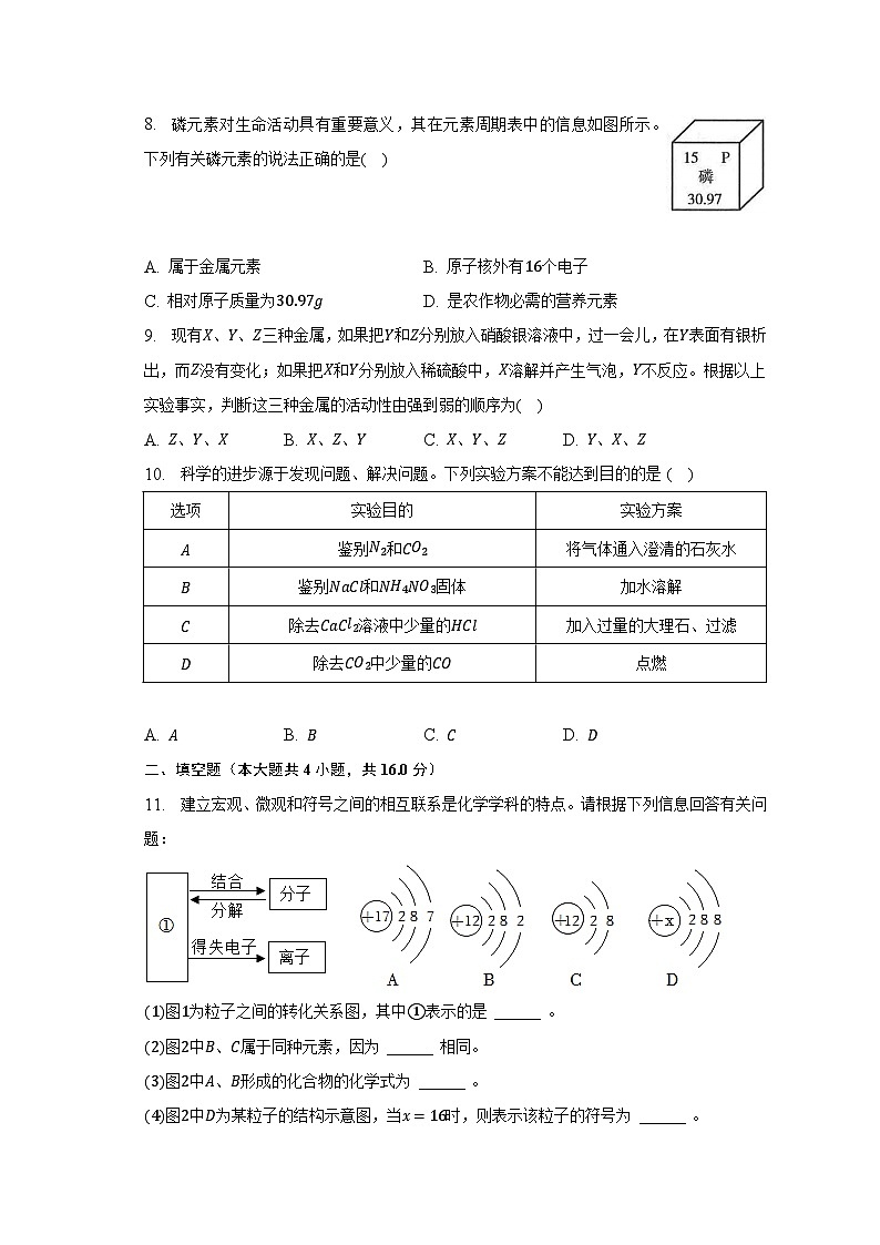 2023年甘肃省武威市中考化学试卷及答案解析02
