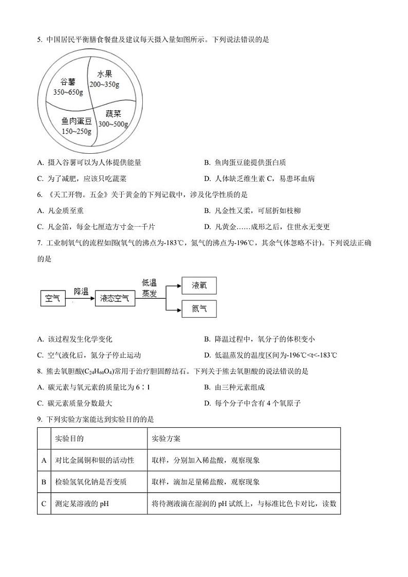 2023年福建省初中毕业班百校联考模拟考试化学试题含解析02