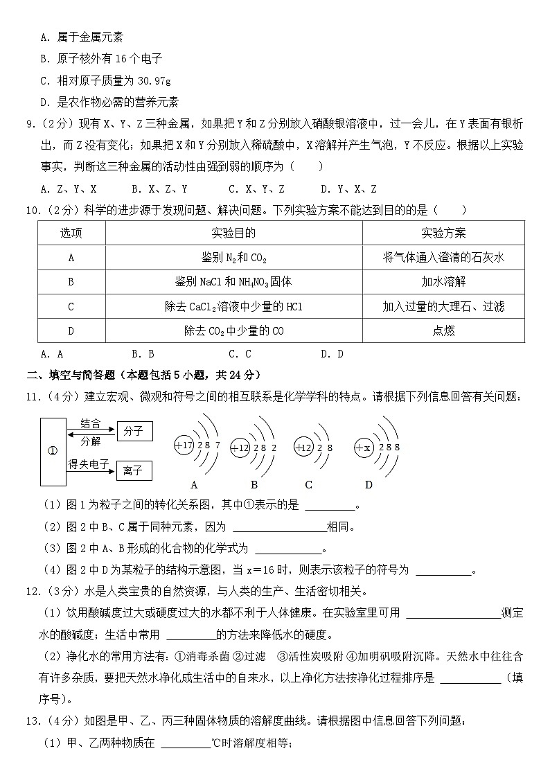 2023年甘肃省武威市中考化学试卷【含答案】第2页