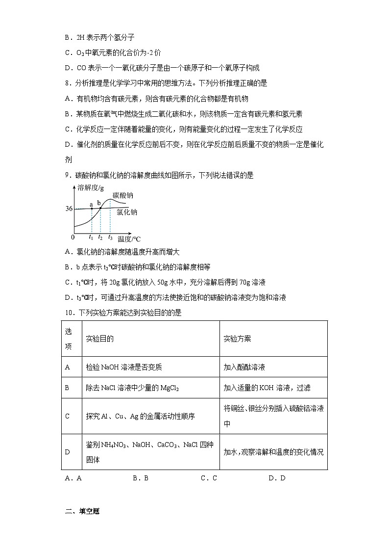 2023年新疆中考化学真题（含解析）第2页