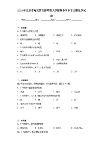 2023年北京市海淀区首都师范大学附属中学中考三模化学试题（含解析）