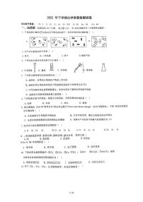 2022年初中化学九年级下学期化学质量检测试卷（无答案）