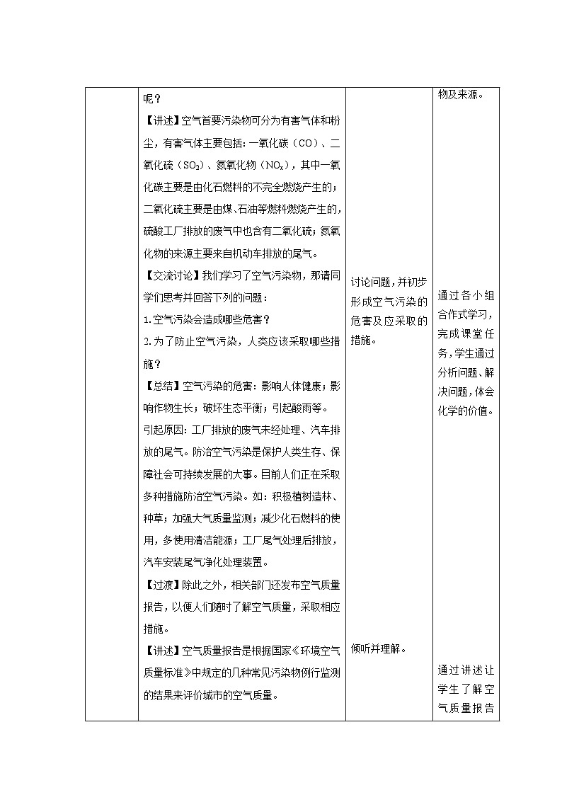 【上教版九年级化学下册】《环境污染的防治》第1课时示范公开课教案第2页