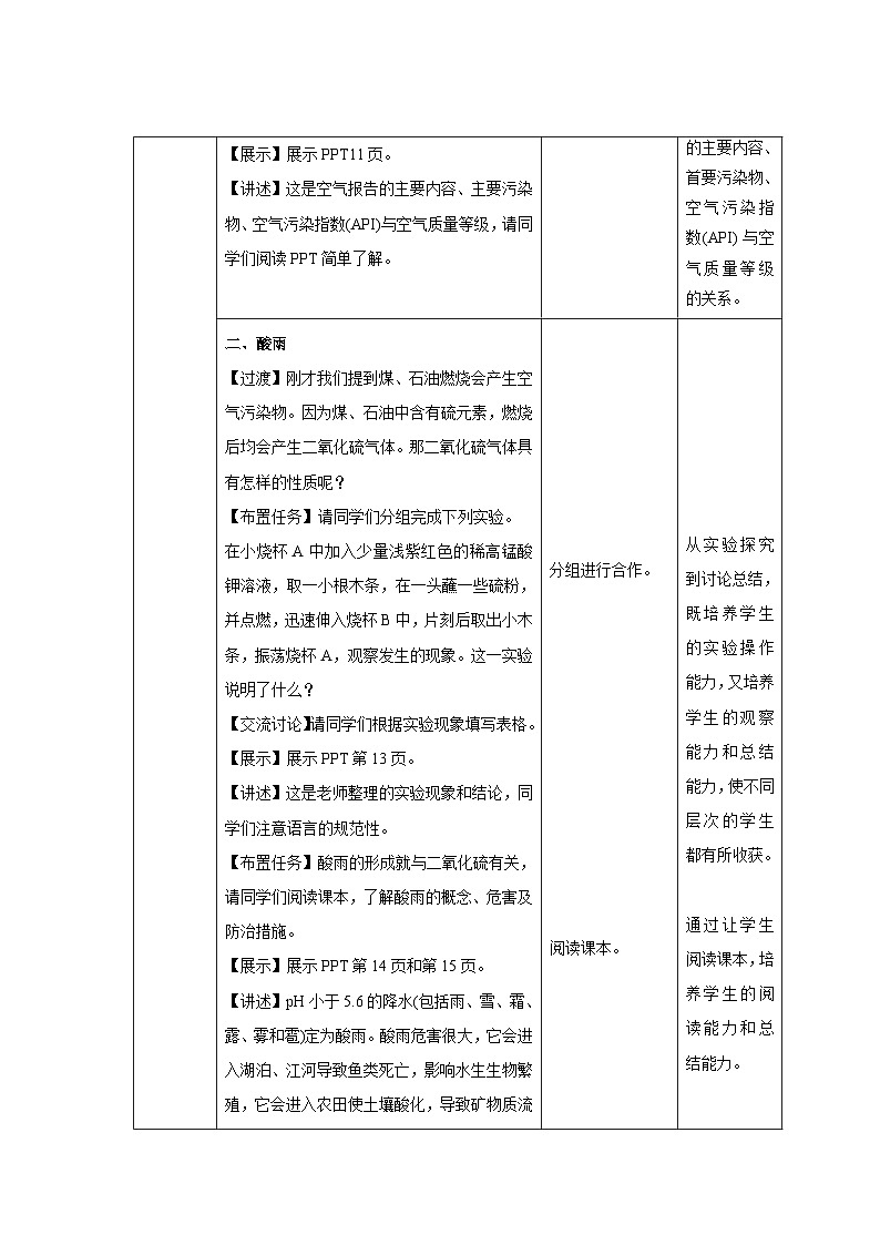 【上教版九年级化学下册】《环境污染的防治》第1课时示范公开课教案第3页