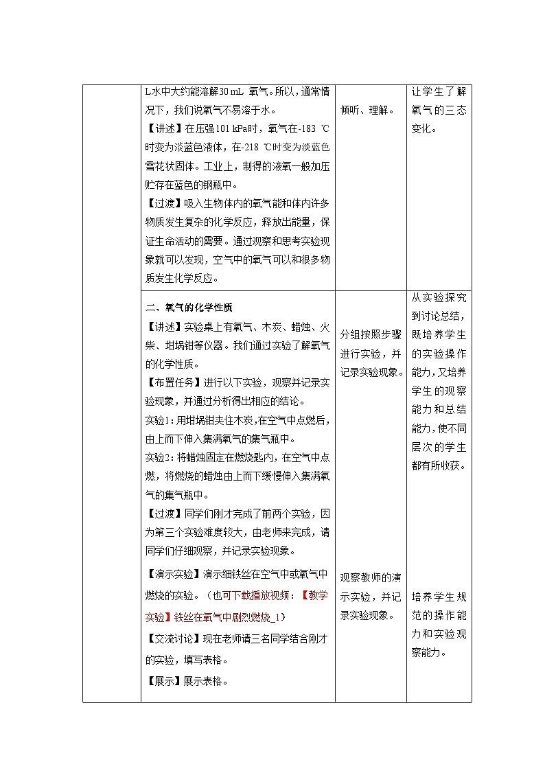 【上教版九年级化学上册】《性质活泼的氧气》第1课时示范公开课教案03