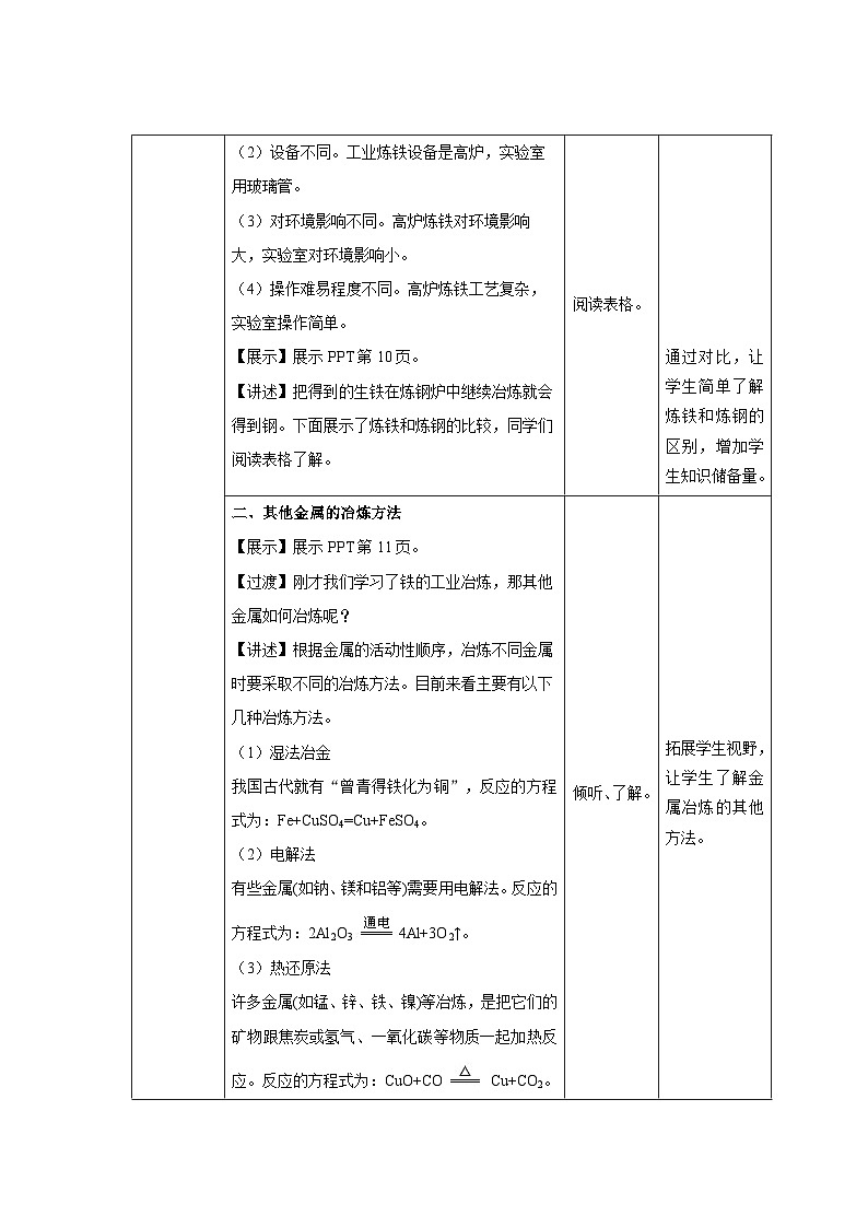 【上教版九年级化学上册】《金属矿物 铁的冶炼》第2课时示范公开课教案03
