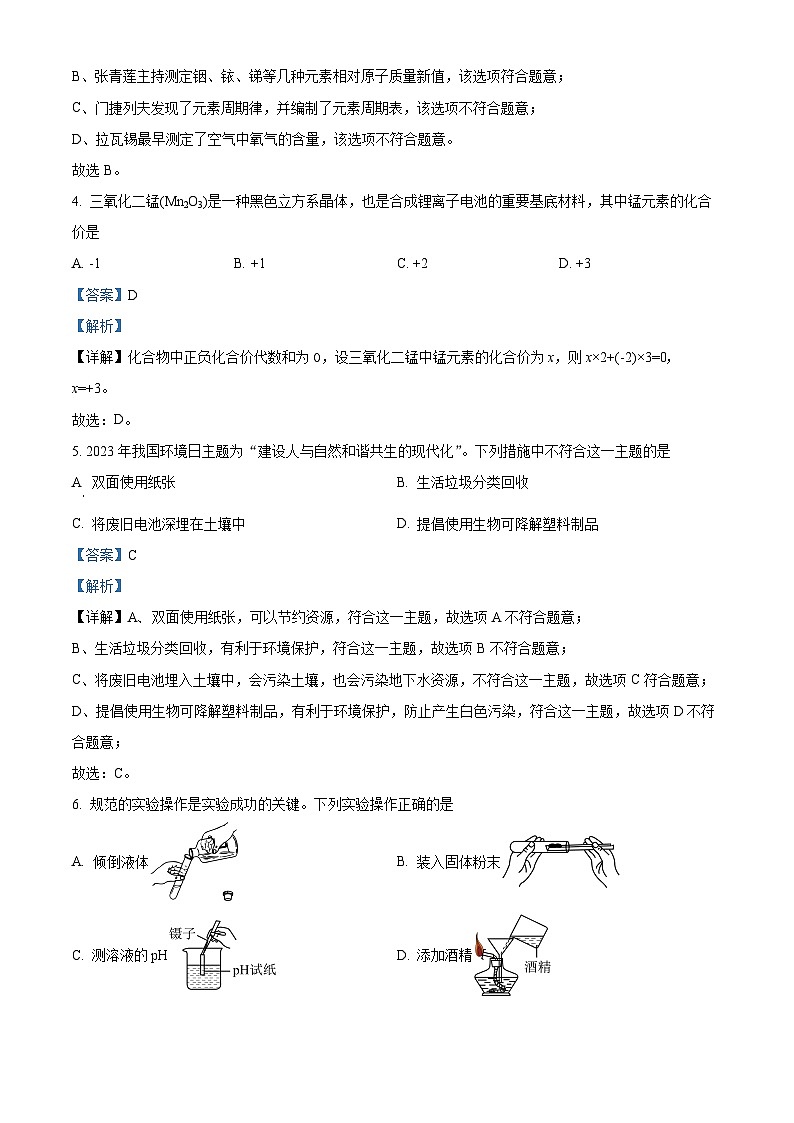 精品解析：2023年海南省儋州市部分校中考二模化学试题（解析版）02