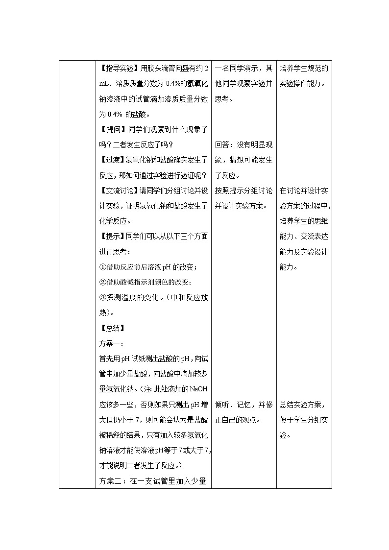 鲁教版九年级化学下册《酸碱中和反应》示范公开课教案02