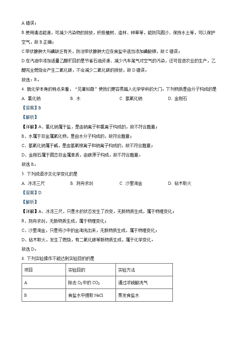 2022年湖北省荆门市中考化学真题（解析版）02