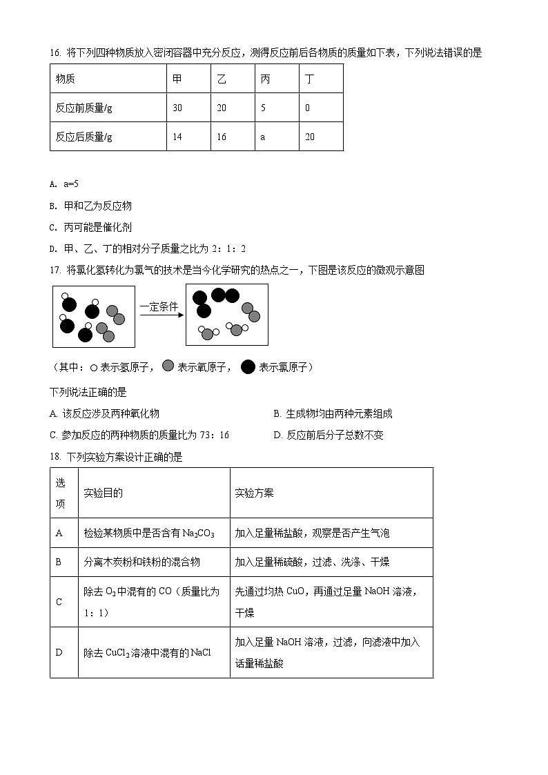2022年云南省昆明市中考化学真题（原卷版）03