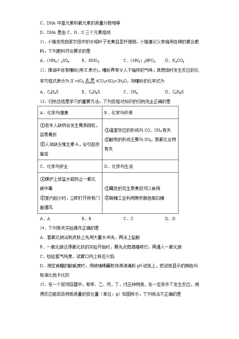 2023年黑龙江省龙东地区中考化学真题（含答案）03
