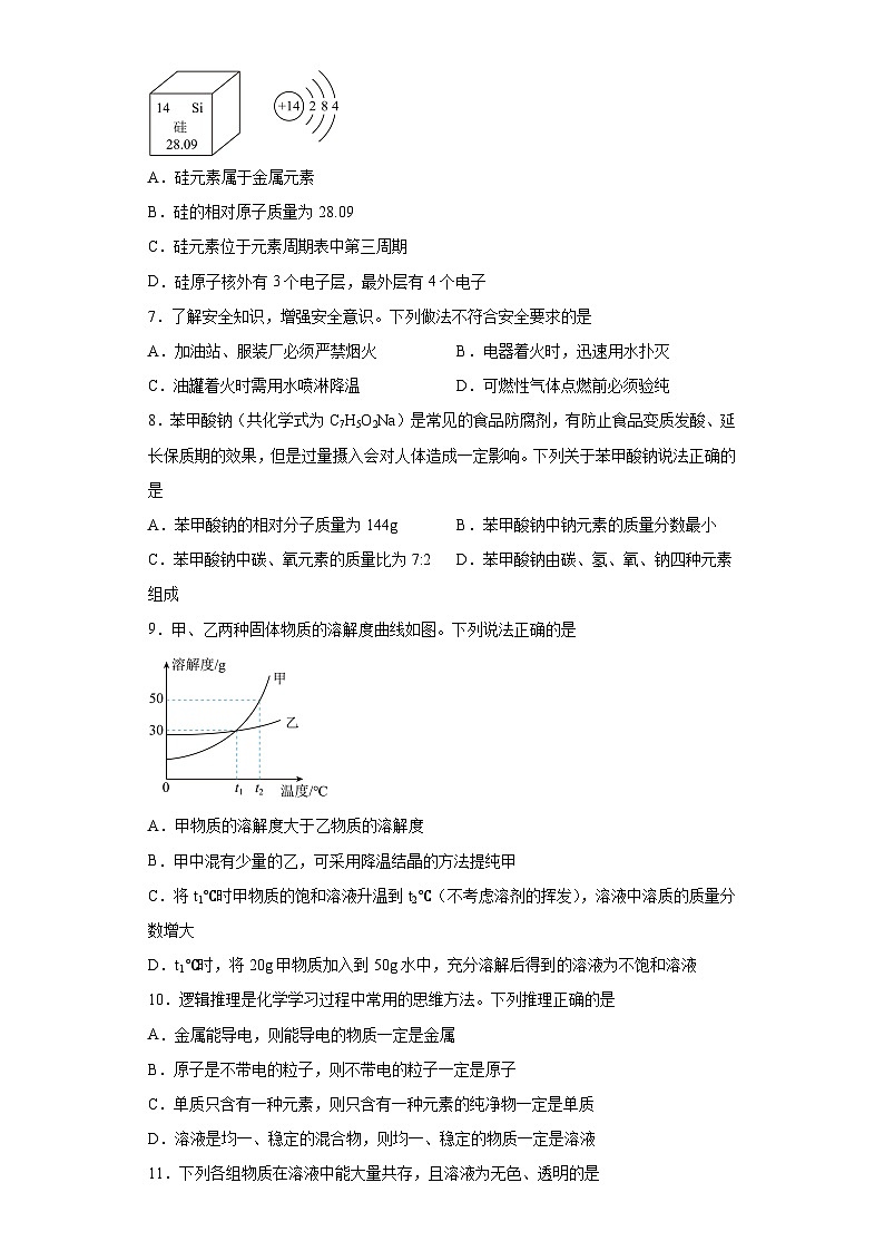 2023年湖北省潜江市天门市仙桃市江汉油田中考化学真题（含答案）第2页