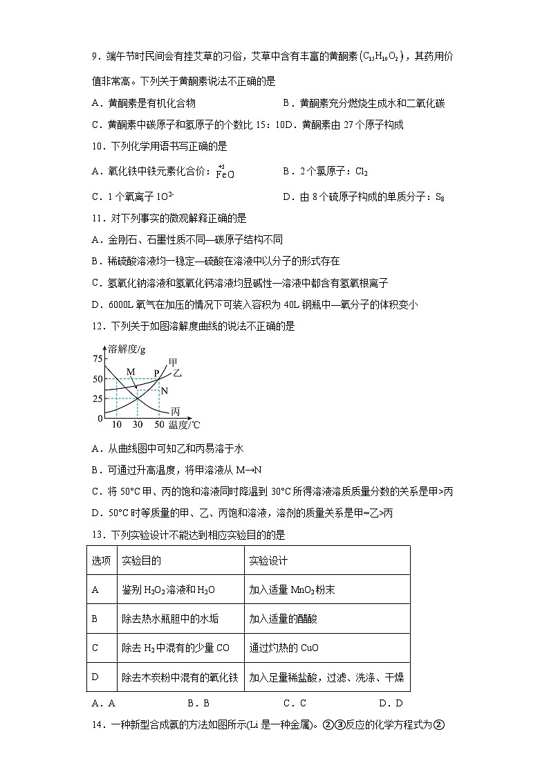 2023年海南省海口市琼山区海南中学中考一模化学试题（含解析）02