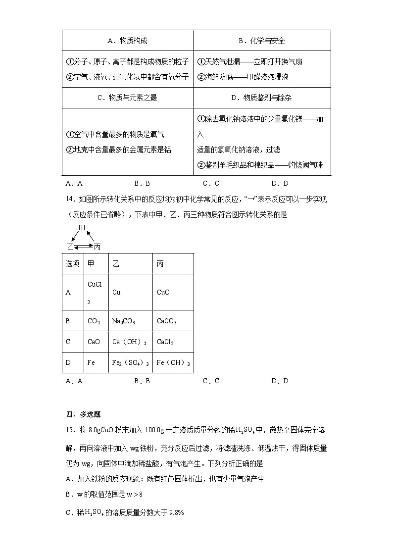 2023年天津市河东区中考二模化学试题（含解析）03