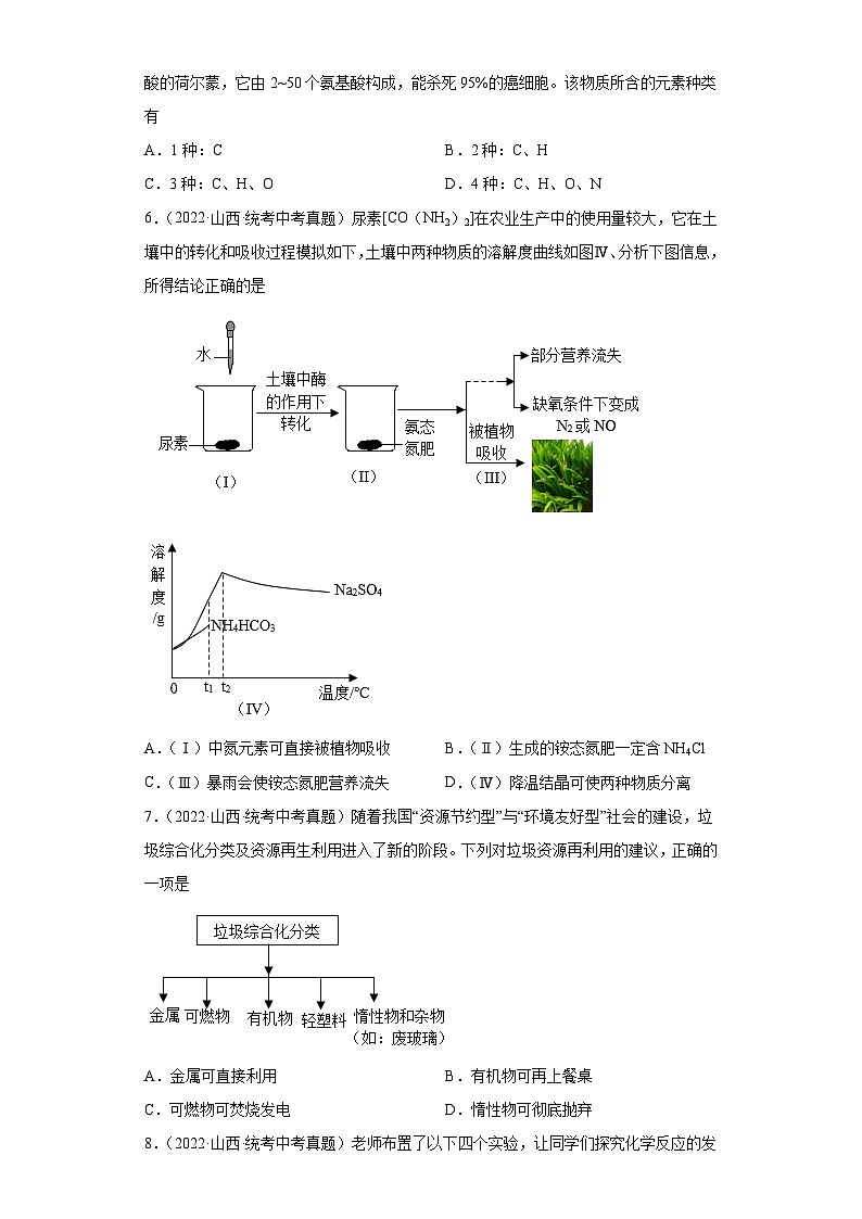 山西三年（2021-2023）中考化学真题分题型分类汇编-03选择题②第3页