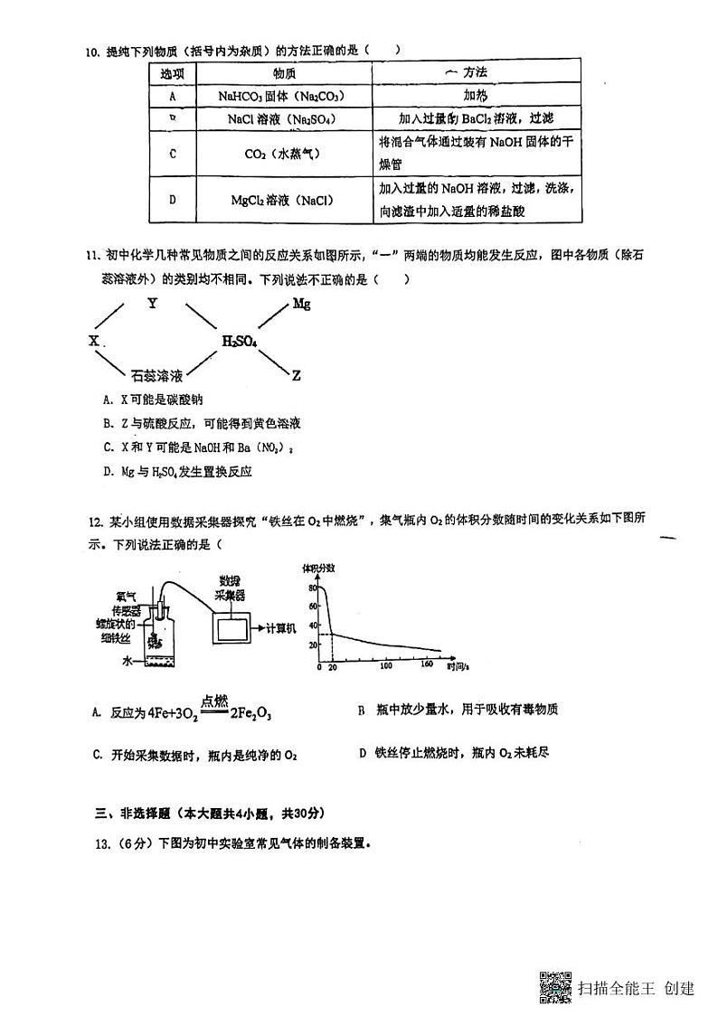 2023年广东省深圳市坪山区坪山中学中考模拟化学试卷第3页