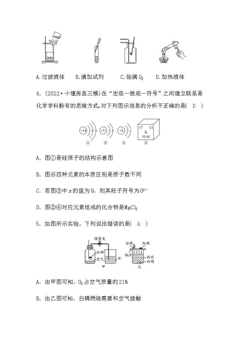 人教版中考化学复习模拟试卷(一)含答案第2页