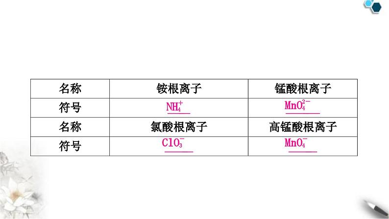 人教版中考化学复习重难突破1化学用语练习课件第8页