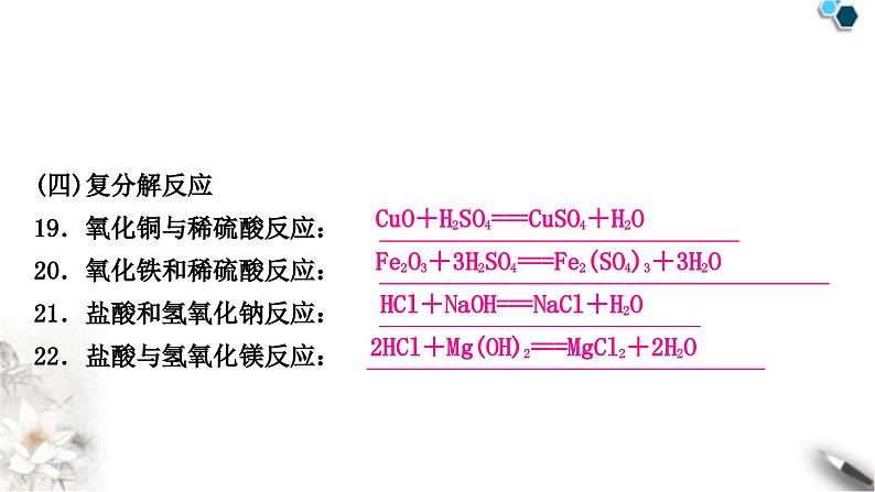 人教版中考化学复习重难突破2化学方程式的书写练习课件07