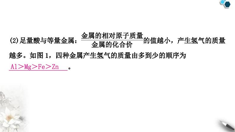 人教版中考化学复习重难突破6金属与酸反应的坐标曲线练习课件05