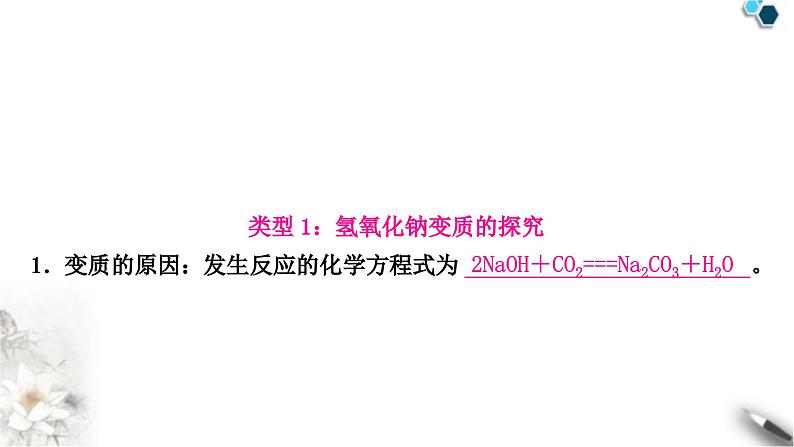 人教版中考化学复习重难突破10碱变质的探究练习课件第4页