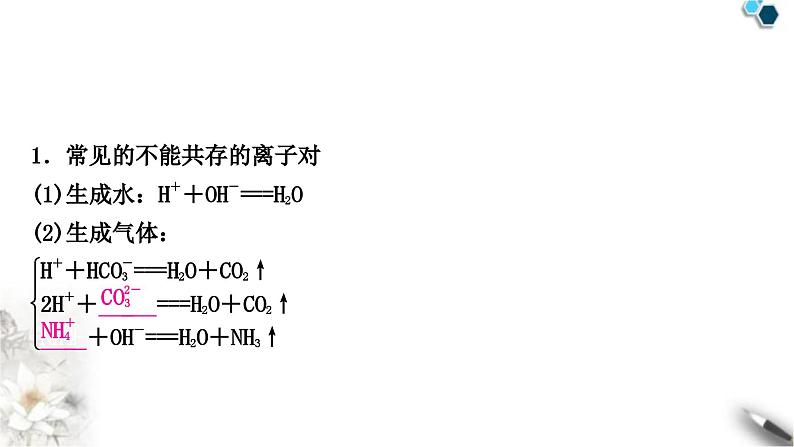 人教版中考化学复习重难突破11物质(或离子)的共存练习课件第4页