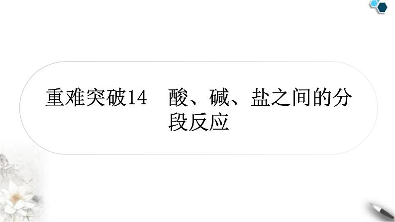 人教版中考化学复习重难突破14酸、碱、盐之间的分段反应练习课件第1页