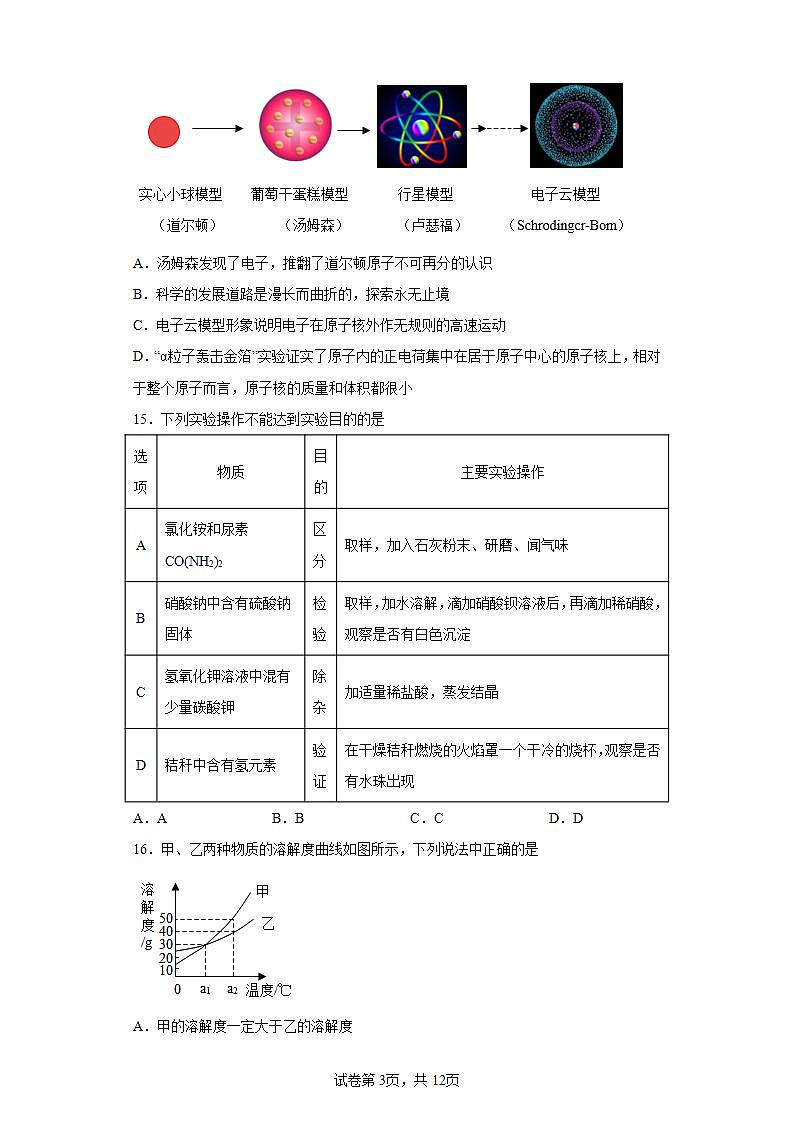 2023年山东省青岛市市南区中考二模化学试题（含答案）第3页