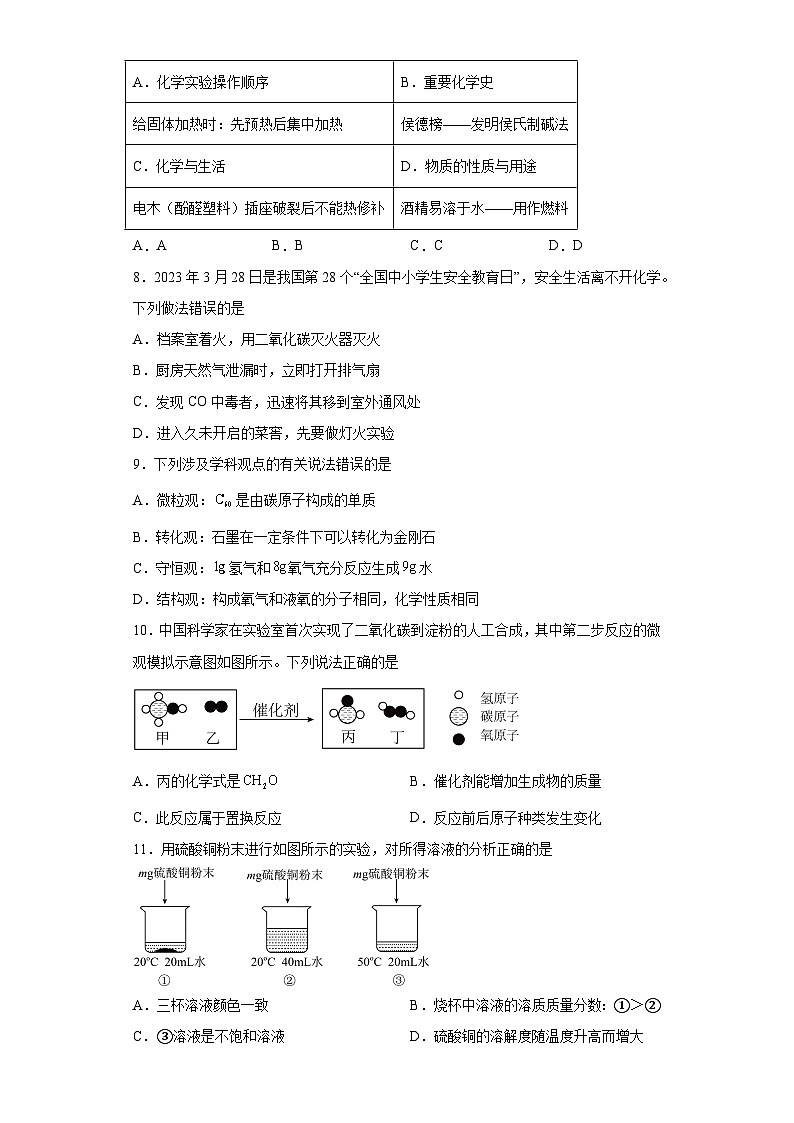 2023年安徽省合肥市包河区中考三模化学试题（含解析）第2页
