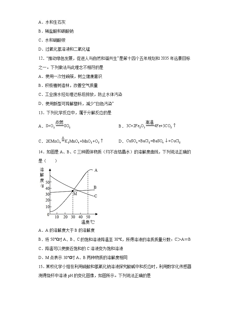 2023年山东省临沂市临沭县中考二模化学试题（含解析）03