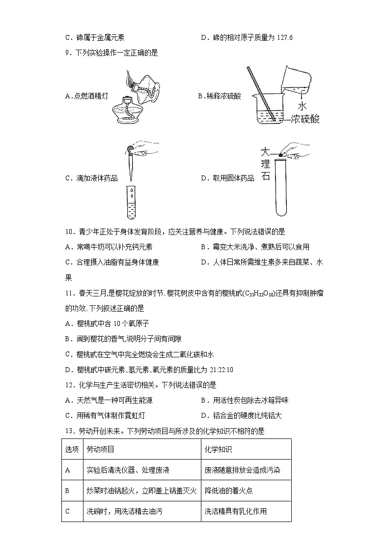 2023年广东省阳江市阳春市中考一模化学试题（含解析）02