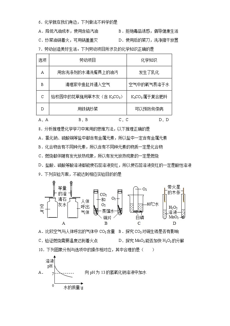 2023年江西省吉安市吉安县中考一模化学试题（含解析）02