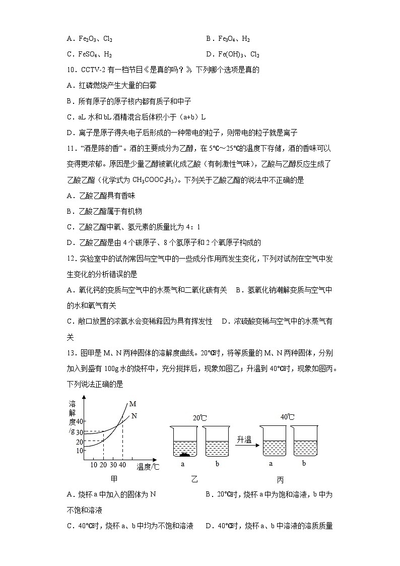 2023年湖南省娄底市中考三模化学试题（含解析）02