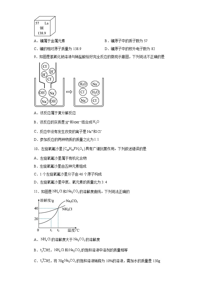 2023年河南省平顶山市叶县考前定位模拟预测化学试题（含解析）第2页