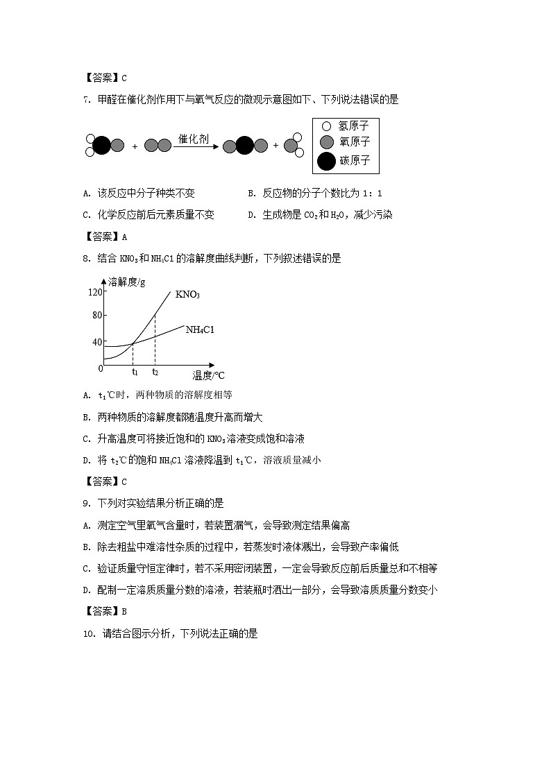 _2021年吉林四平中考化学真题及答案02