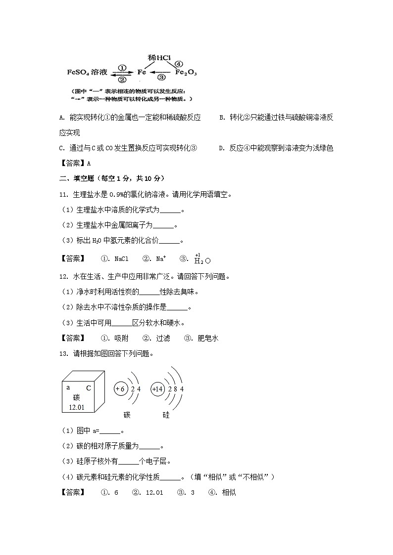 _2021年吉林四平中考化学真题及答案03