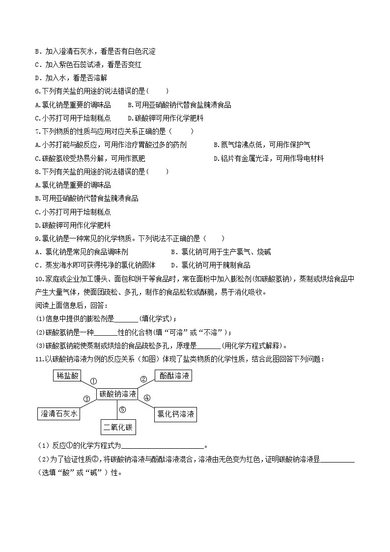 第16课  课题1生活中常见的盐-九年级化学下学期课后培优分级练（人教版）03