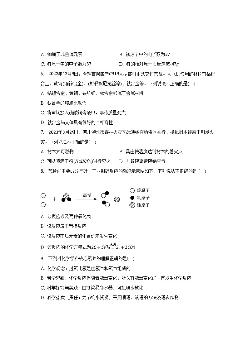 2023年江西省初中名校联盟中考化学二模试卷（含解析）02