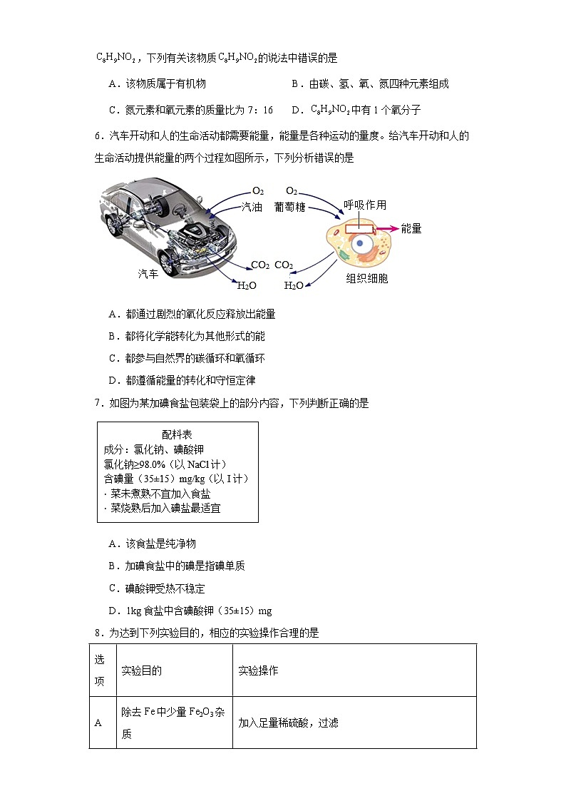 2023年6月福建省福州市鼓楼区延安中学中考模拟化学试题（含解析）第2页