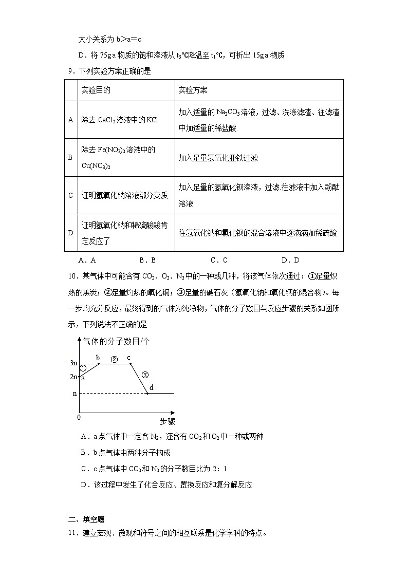 2023年江苏省南通市崇川区田家炳中学中考四模化学试题（含解析）第3页