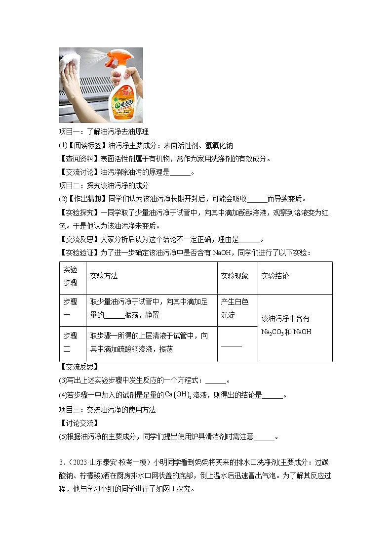 压轴题11 实验探究题（生活中常见物质探究）-中考化学压轴题突破（全国通用）（原卷版）第2页