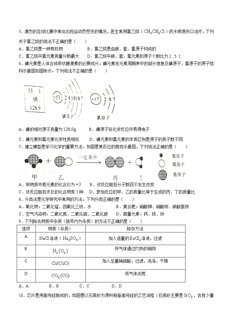 2023年山东省威海市中考化学真题02