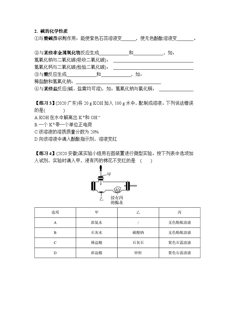 2023年广东省广州市中考化学一轮复习酸碱盐导学案附答案第3页