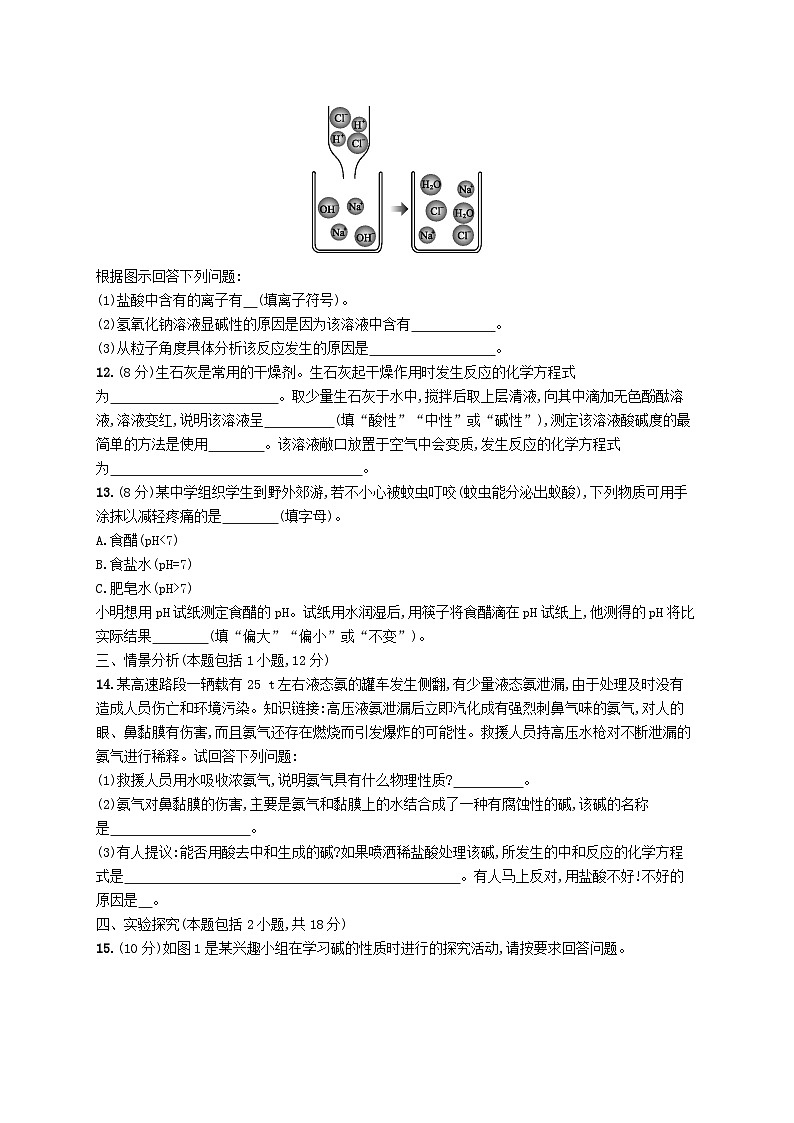 2023九年级化学下册第十单元酸和碱测评(B)新版新人教版第3页