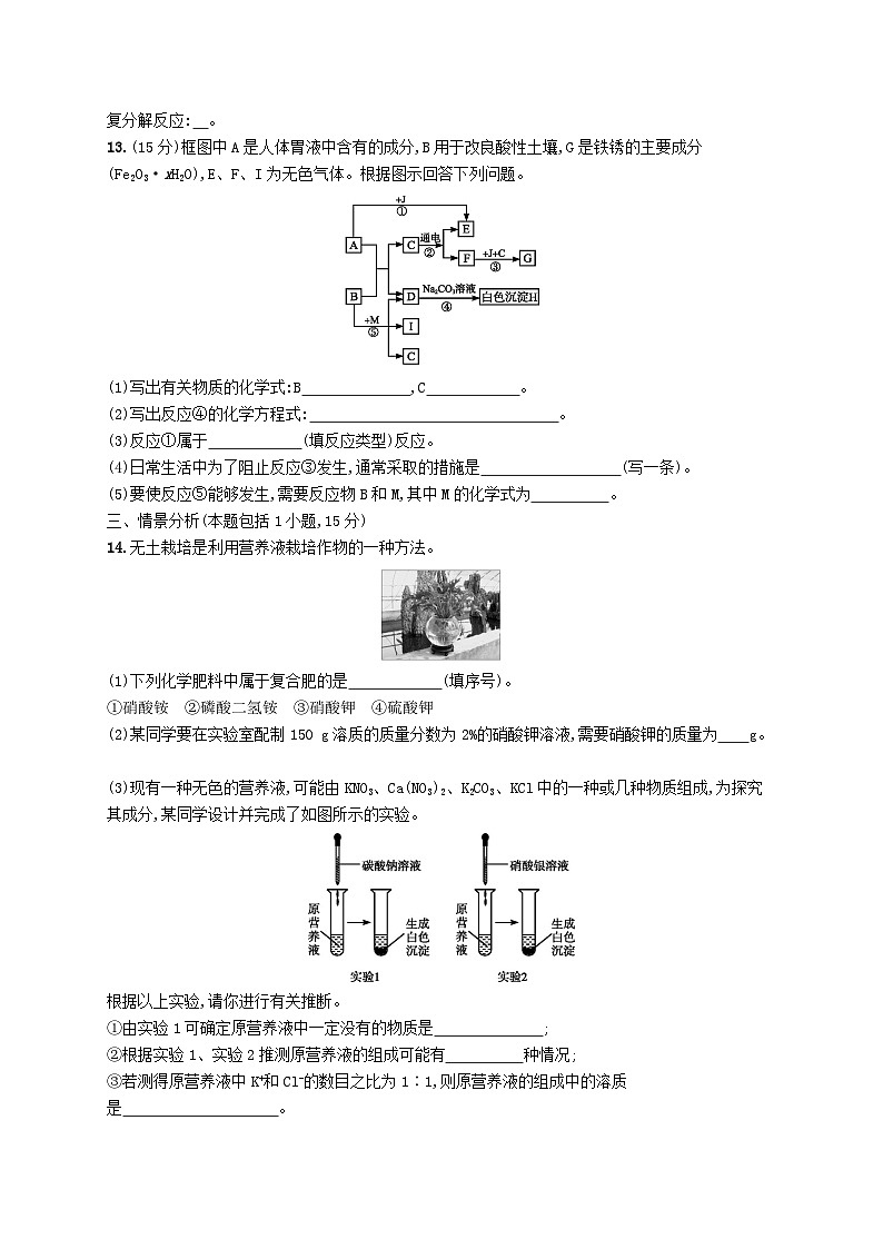 2023九年级化学下册第十一单元盐化肥测评(A)新版新人教版第3页