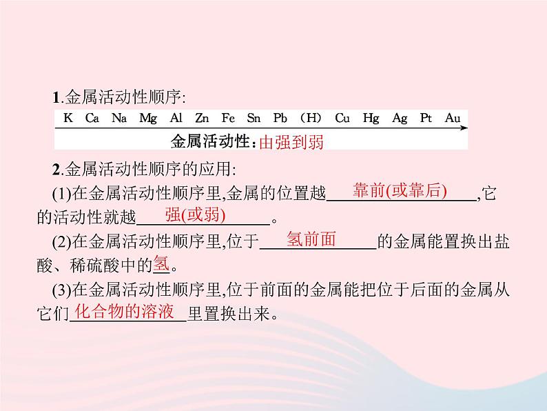 2023九年级化学下册第八单元金属和金属材料课题2金属的化学性质第2课时金属活动性顺序课件新版新人教版第2页