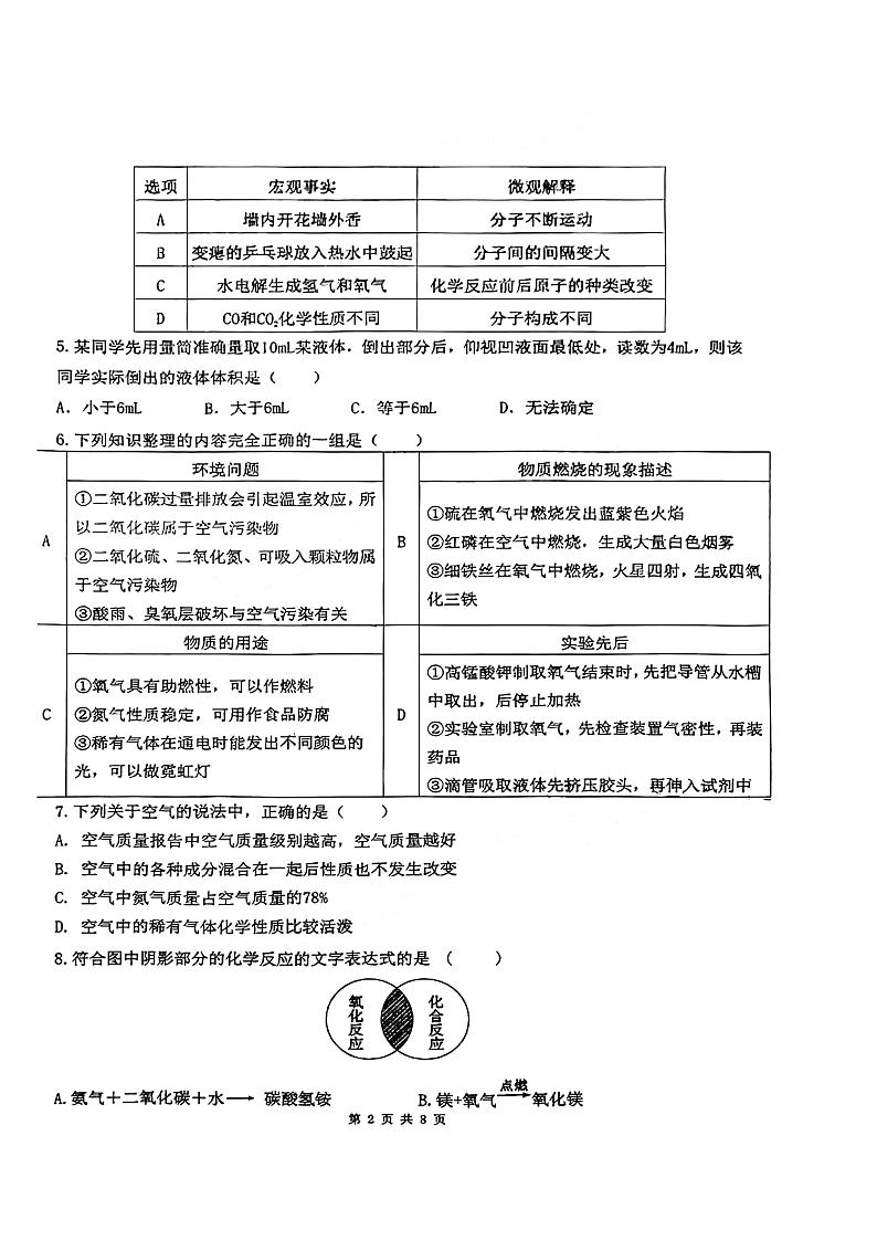 广州市荔湾区真光初中2022-2023九年级上学期期中化学试卷02
